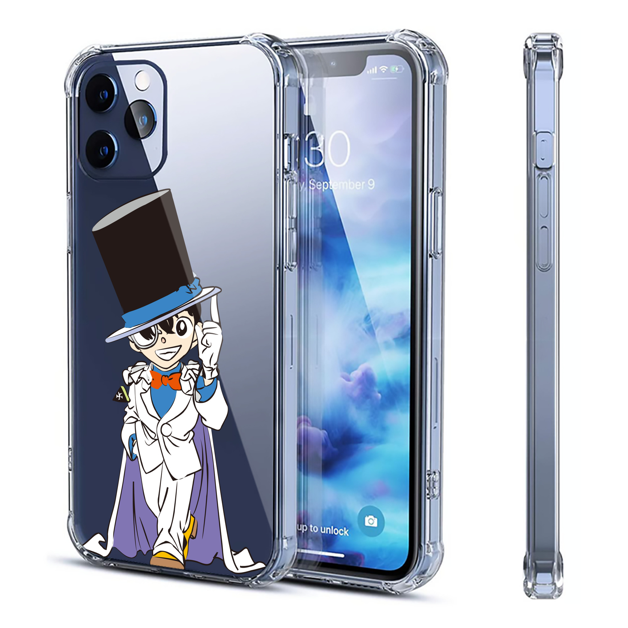 （画像用） 名探偵コナン 江戸川 コナン Detective Conan Conan Edogawa 【iPhone 12シリーズ対応】透明スマホケース（クリアソフトケース）